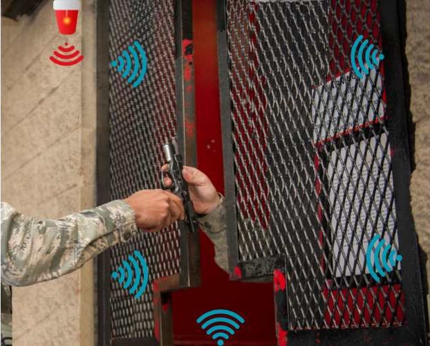 Weapon Tracker Audio Video Alarms for Unauthorized Exits